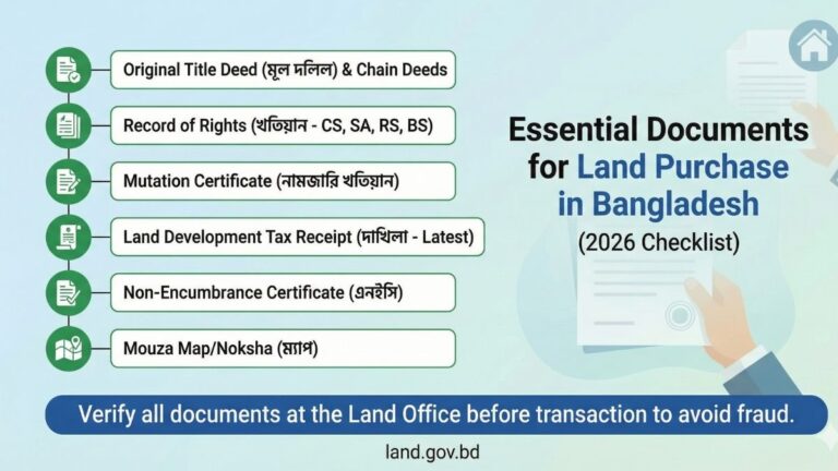 জমি ক্রয় করতে কি কি কাগজ লাগে