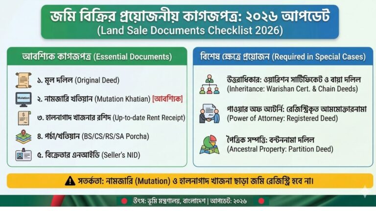 জমি বিক্রি করতে কি কি কাগজ লাগে
