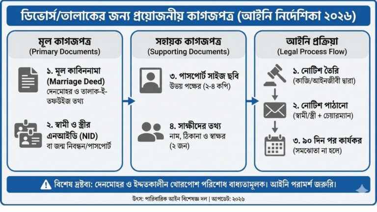 ডিভোর্স দিতে কি কি কাগজ লাগে