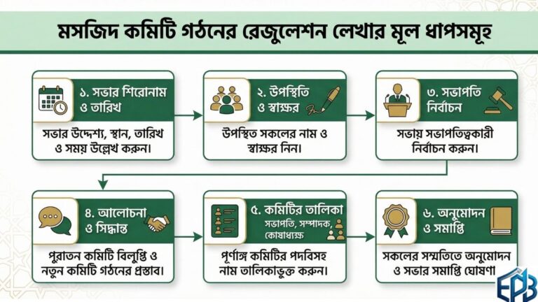 মসজিদ কমিটি গঠনের রেজুলেশন লেখার নিয়ম