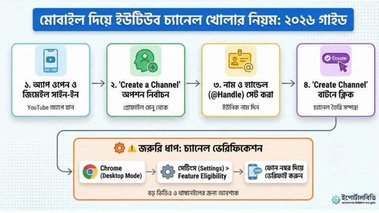 মোবাইল দিয়ে ইউটিউব চ্যানেল খোলার নিয়ম