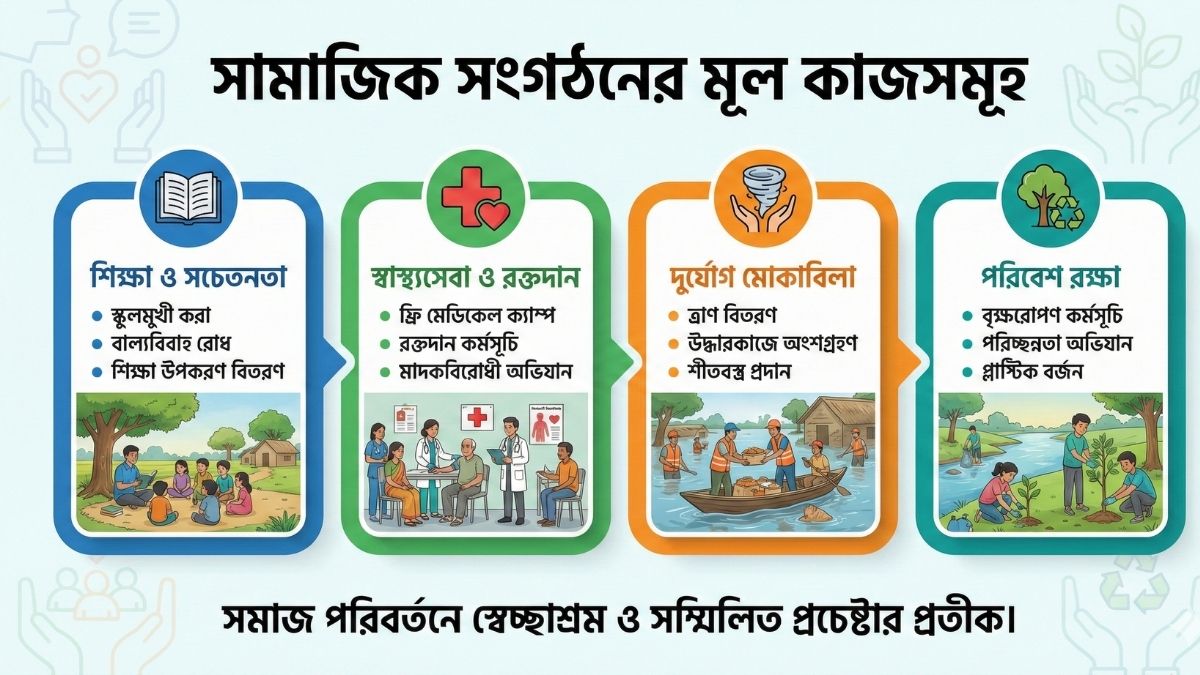 সামাজিক সংগঠনের কাজ কি