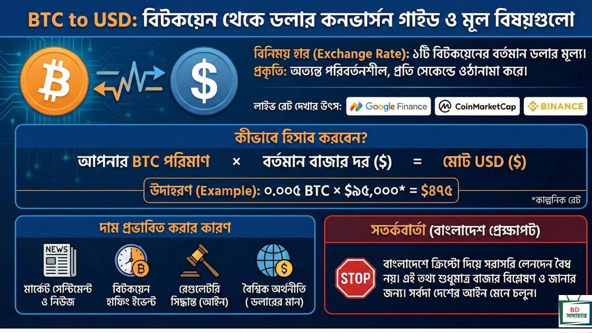 BTC to USD আজকের বিটকয়েন রেট