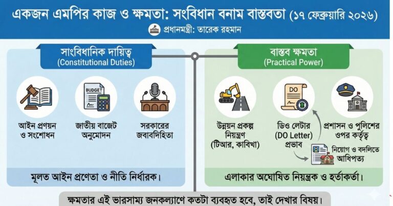 একজন এমপির কাজ কি এবং ক্ষমতা কতটুকু