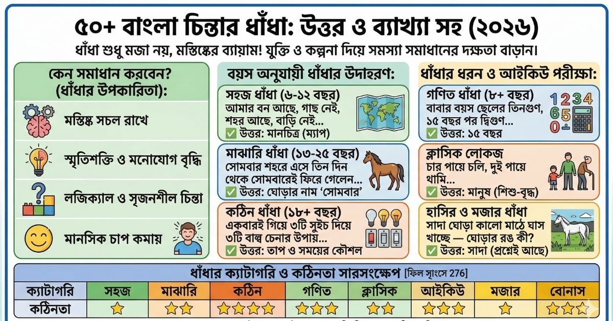 চিন্তার ধাঁধা উত্তর সহ