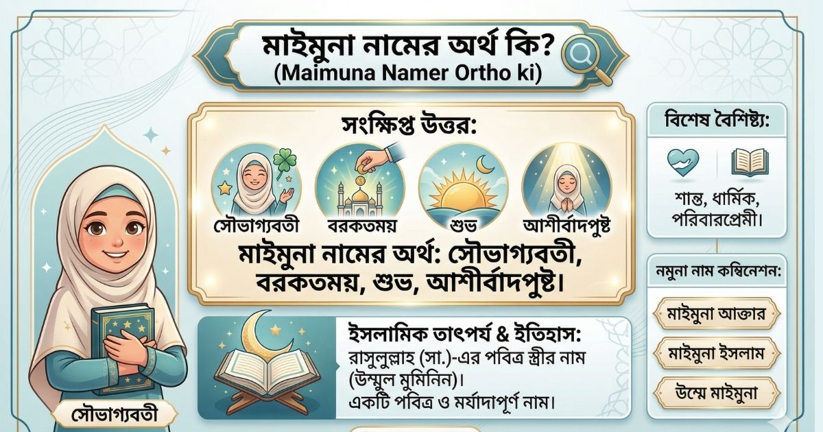 মাইমুনা নামের অর্থ কি (Maimuna Namer Ortho ki)