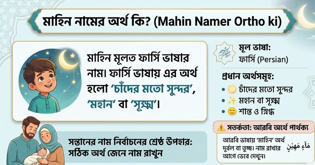 মাহিন নামের অর্থ কি (Mahin Namer Ortho ki)