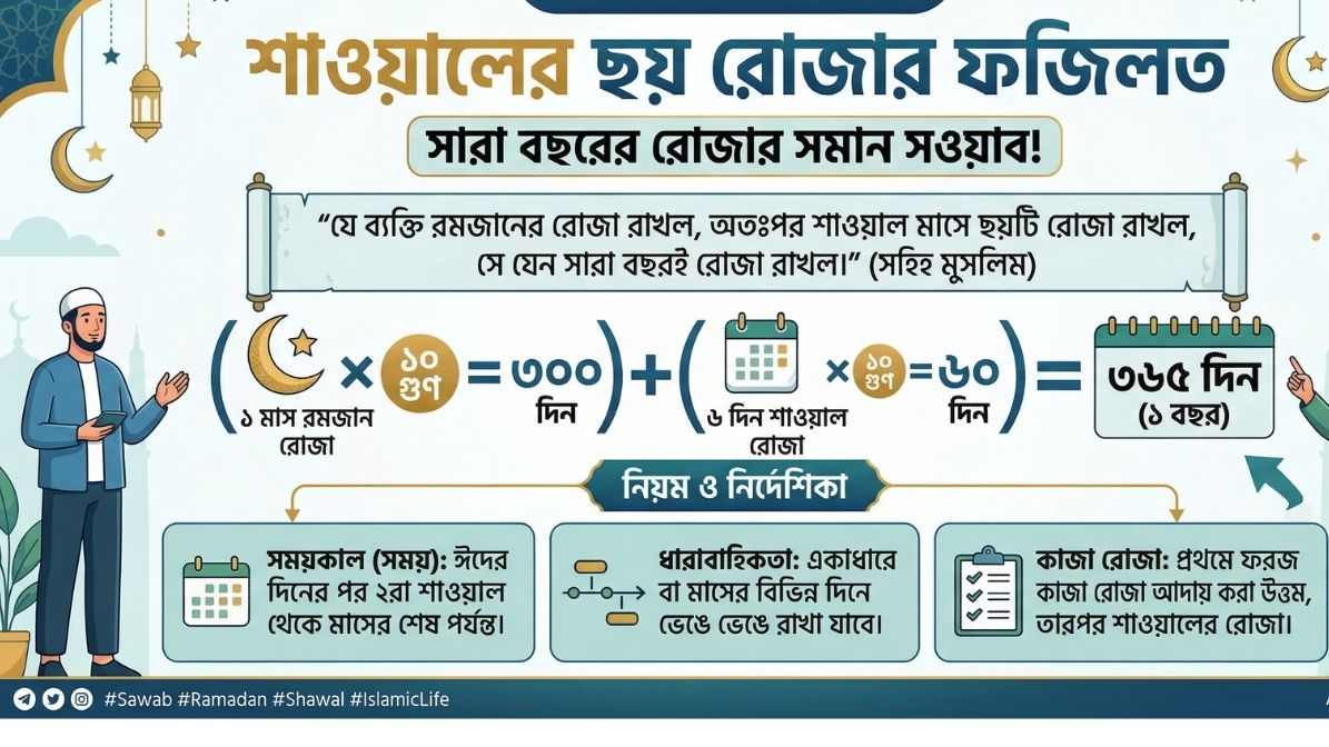 শাওয়ালের ছয় রোজার ফজিলত, নিয়ম ও নিয়ত