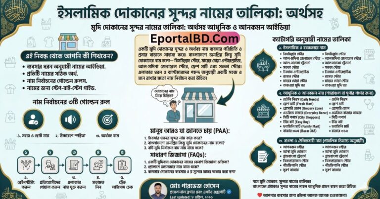 মুদি দোকানের সুন্দর নামের তালিকা
