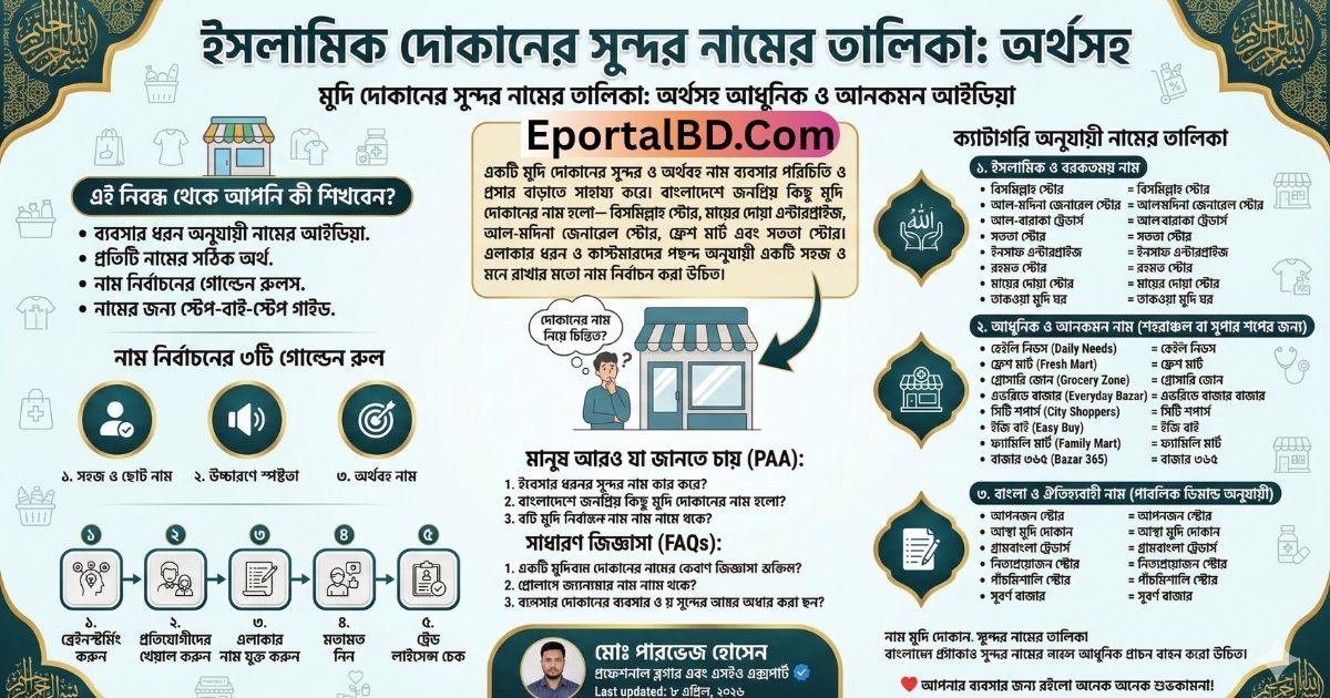 মুদি দোকানের সুন্দর নামের তালিকা