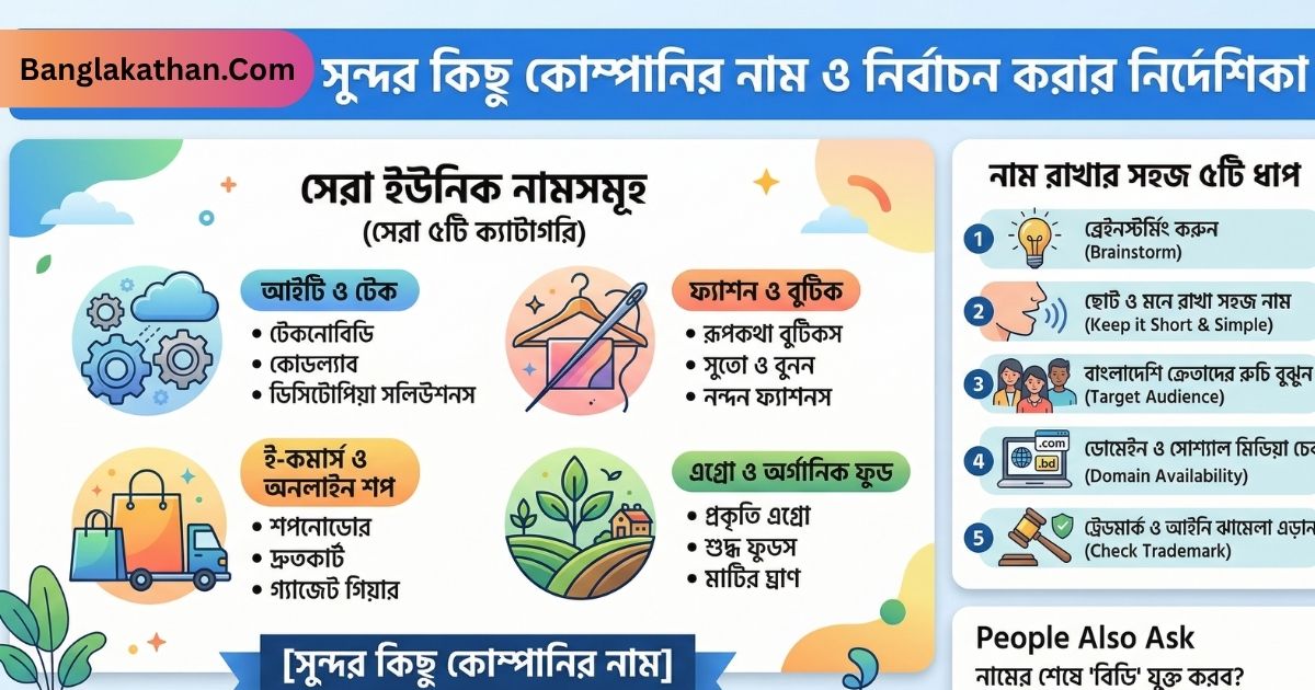 সুন্দর কিছু কোম্পানির নাম