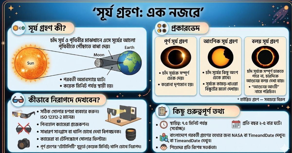 সূর্য গ্রহণ কী, কেন হয় এবং কীভাবে দেখবেন