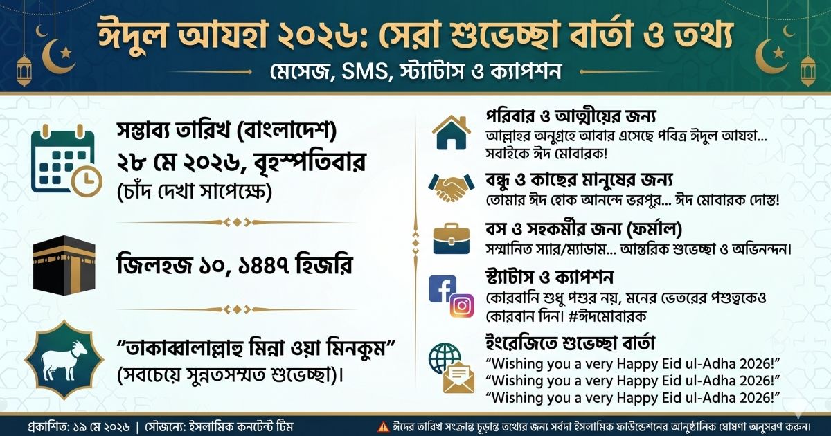 ঈদুল আযহার শুভেচ্ছা বার্তা ২০২৬