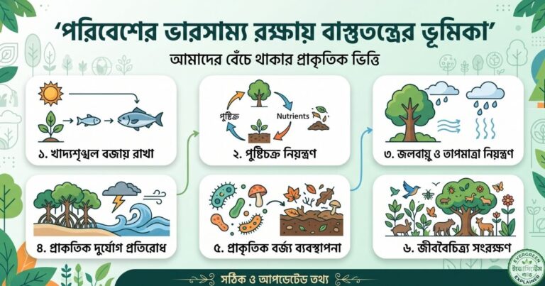 পরিবেশের ভারসাম্য রক্ষায় বাস্তুতন্ত্রের ভূমিকা