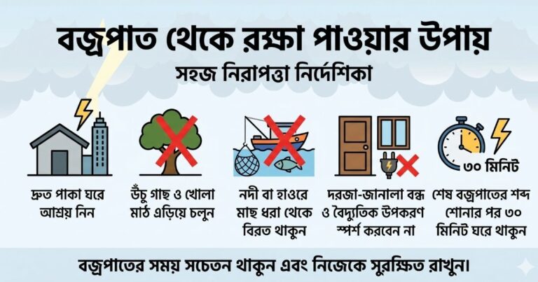 বজ্রপাত থেকে রক্ষা পাওয়ার উপায় নিজেকে ও পরিবারকে নিরাপদ রাখুন