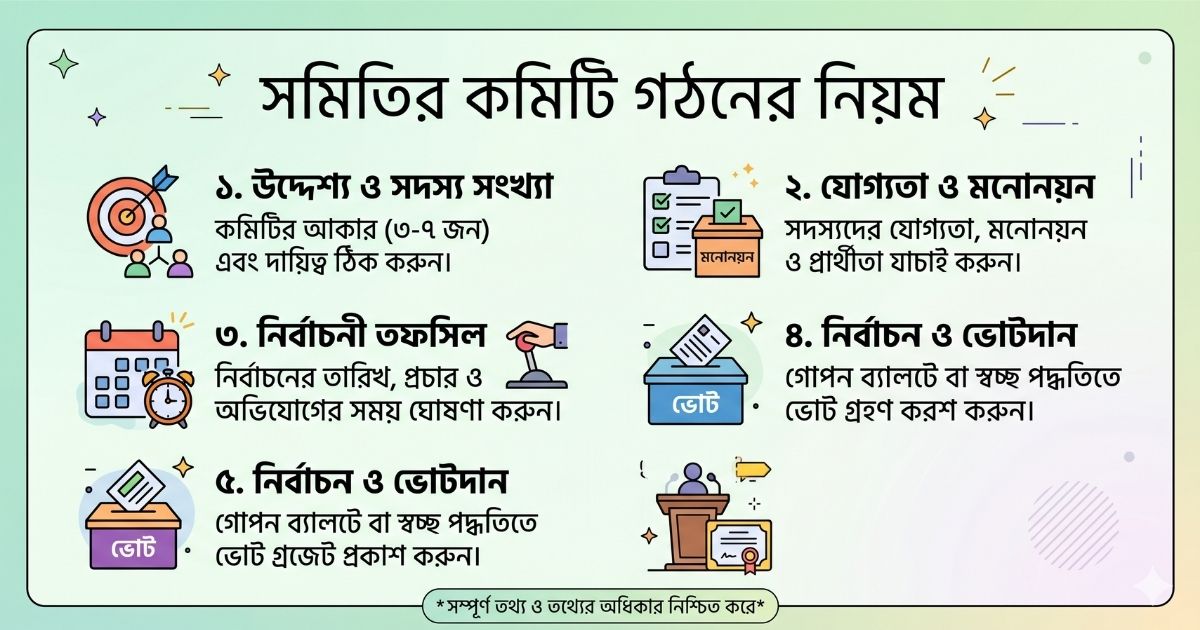 সমিতির কমিটি গঠনের নিয়ম