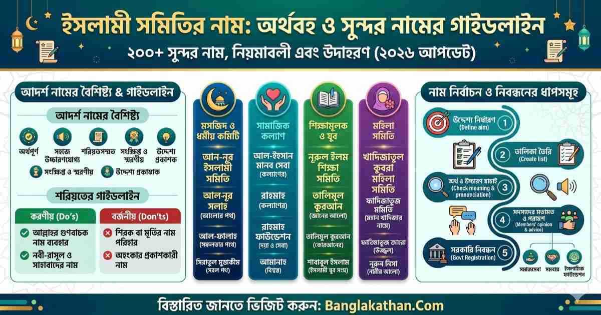 ইসলামী সমিতির নাম (২০২৬)