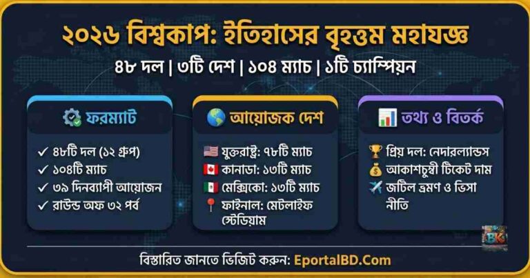 ২০২৬ বিশ্বকাপ ফুটবল সম্পূর্ণ সময়সূচি ও ভেন্যু